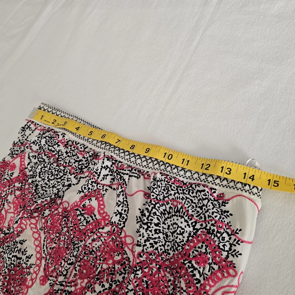 Hale Bob Strapless Maxi Dress Black White Paisley Pink Embroidered Drawstring S - Picture 8 of 14